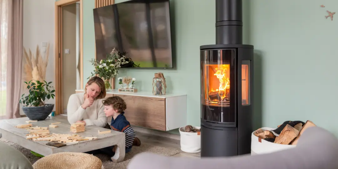 Intérieur chaleureux avec un poêle pyrolytique