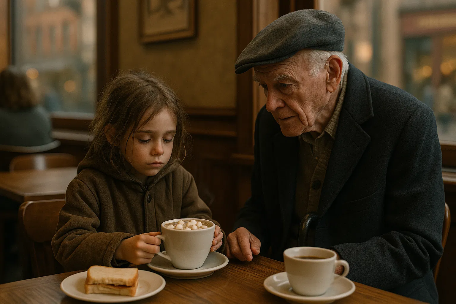Deux mains autour d'une tasse fumante