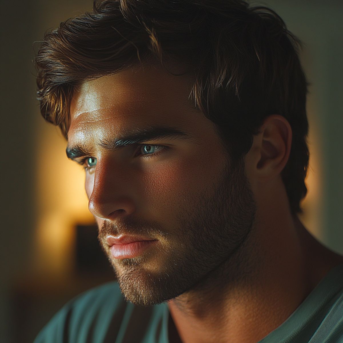 Un vieux téléphone portable tenu dans une main, ambiance mystérieuse et sombre