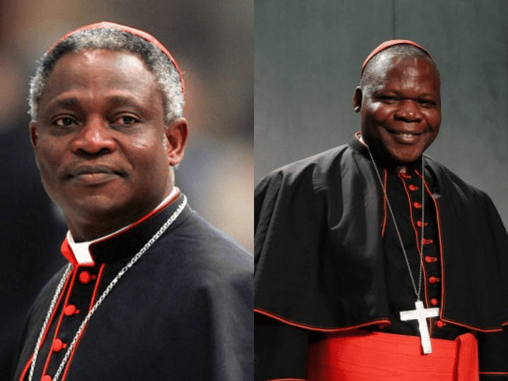 Illustration représentant des cardinaux africains et des symboles prophétiques