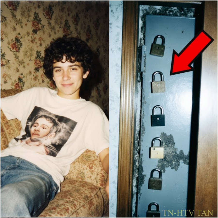 Collage évoquant une porte mystérieuse et des cadenas