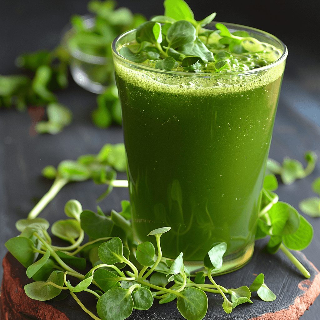 Récolte de tiges et feuilles de pourpier frais