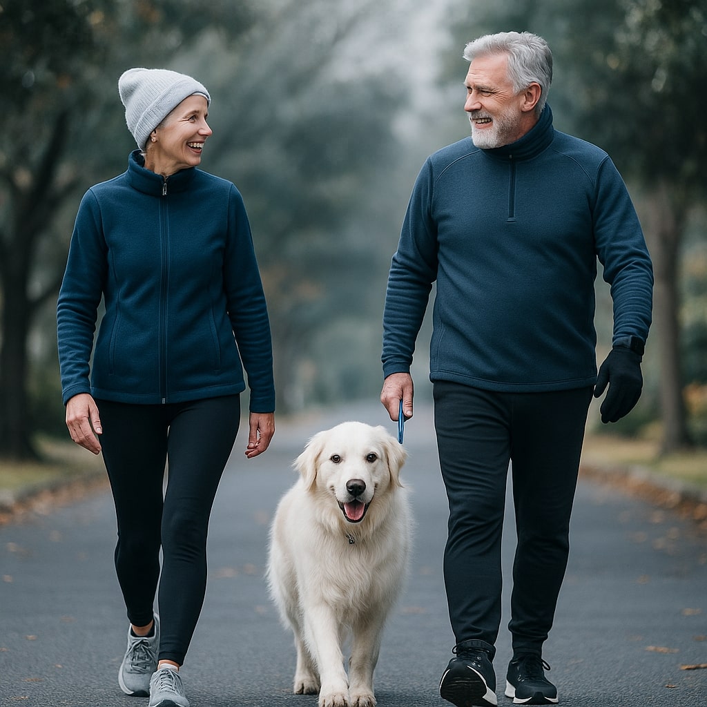 Couple senior pratiquant une activité sportive