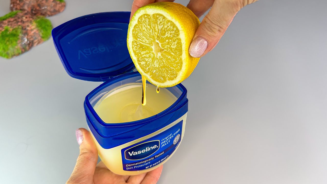 Préparation du soin vaseline citron étape par étape