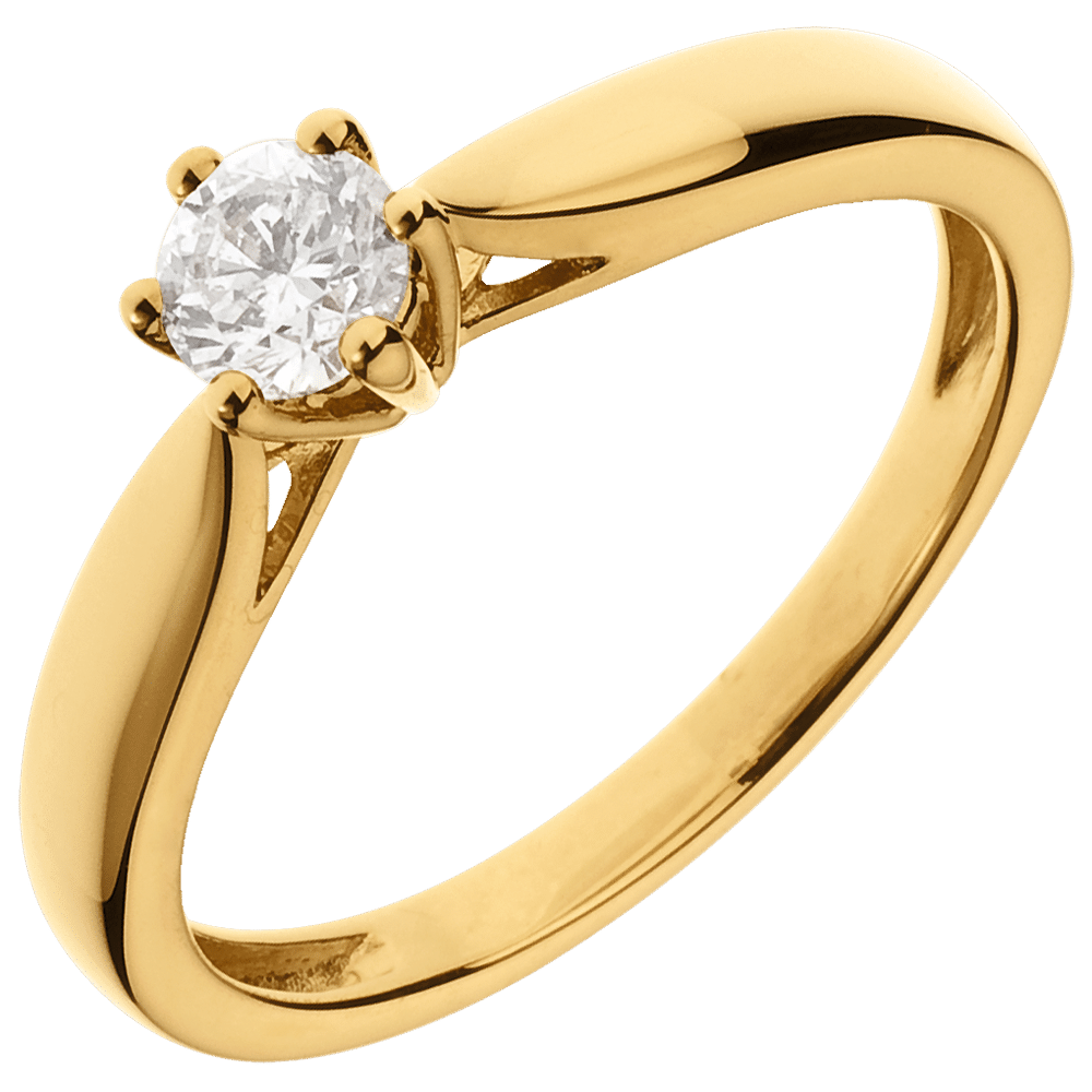 Bague de fiançailles en or jaune 18 carats