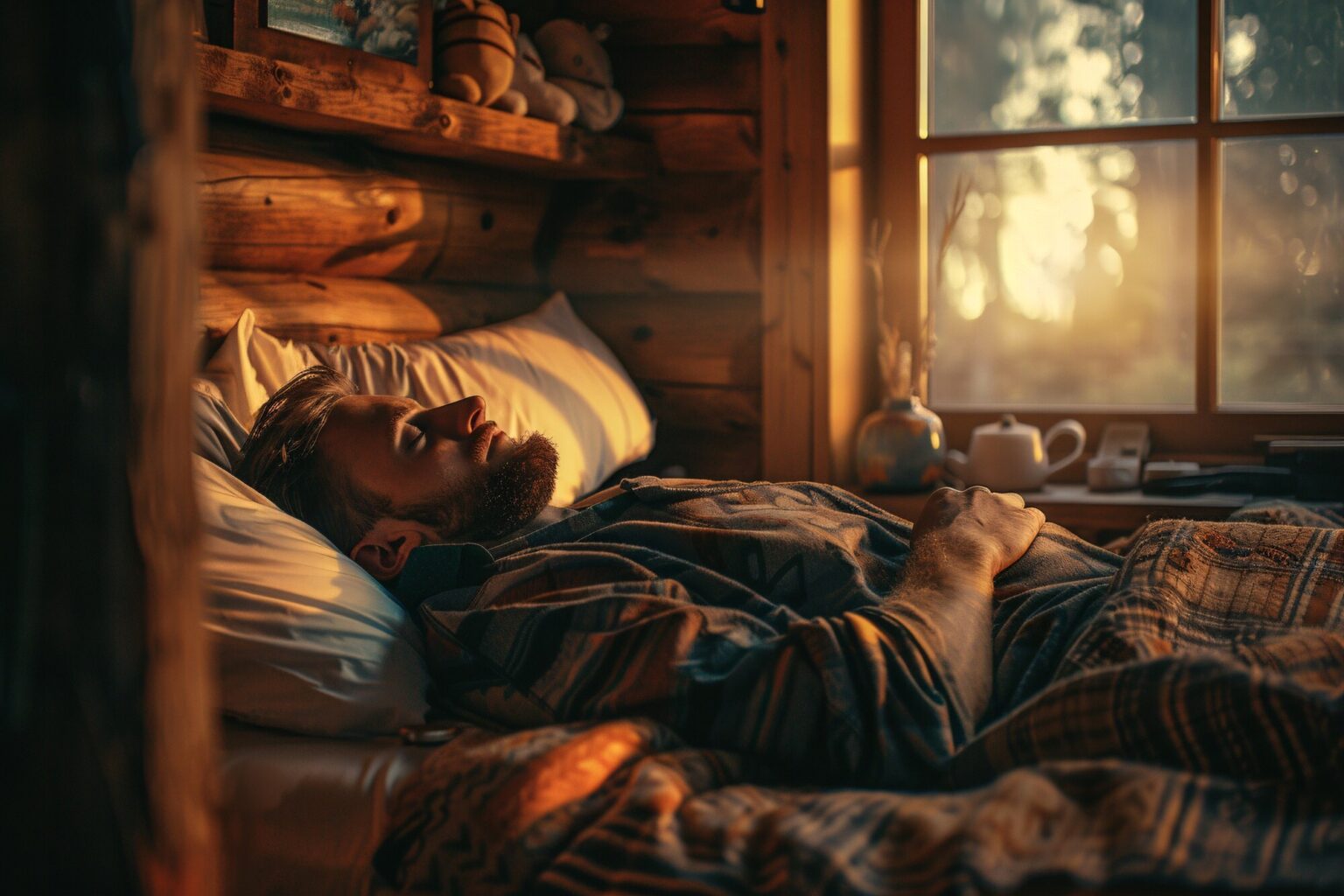 Personne détendue dans son lit