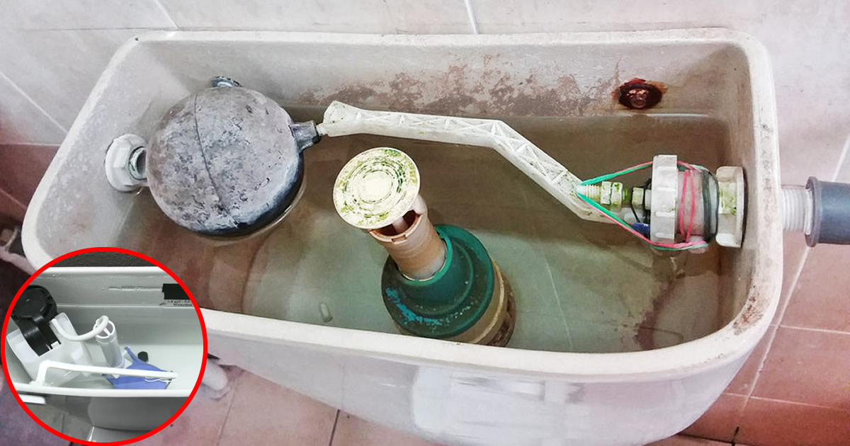 Étapes visuelles pour nettoyer l'intérieur du réservoir des toilettes