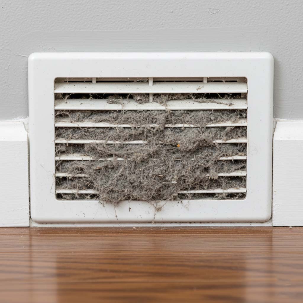 Illustration représentant la composition de la poussière domestique